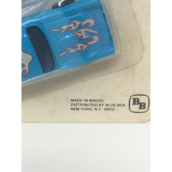 NIP Vintage Blue Box Speed Sounder Die Cast Blue Flame Car #3536 Macau NEW 1974 - Picture 2 of 12
